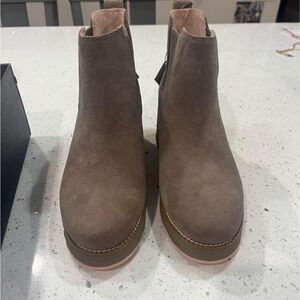 Taupe Suede Ankle Boots
